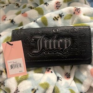 Juicy Couture Black Wallet with Embossed Design